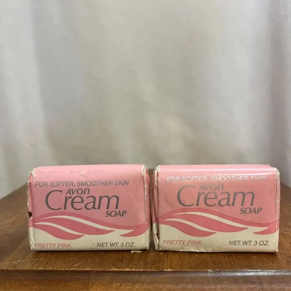 Vintage Avon‎ PRETTY PINK Cream Soap, 3oz. (2 bars) 1984 Tallow USA MADE